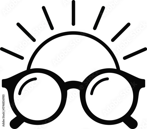 Whimsical sun wearing glasses vector illustration perfect for fun designs