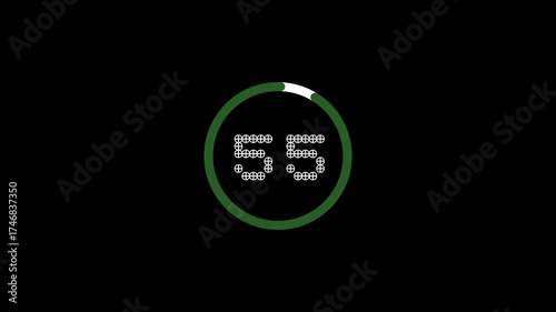 4K countdown one minute animation from 60 to 0 seconds, smooth timer motion, perfect for intros, events, and digital projects.