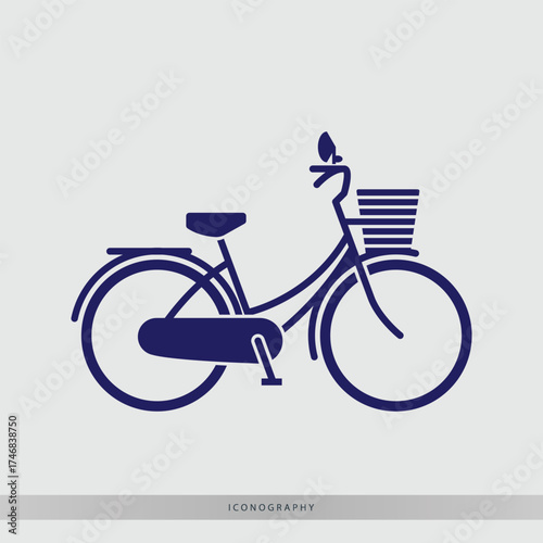 Chic vintage bicycle with front basket, perfect for urban commutes and stylish city exploration