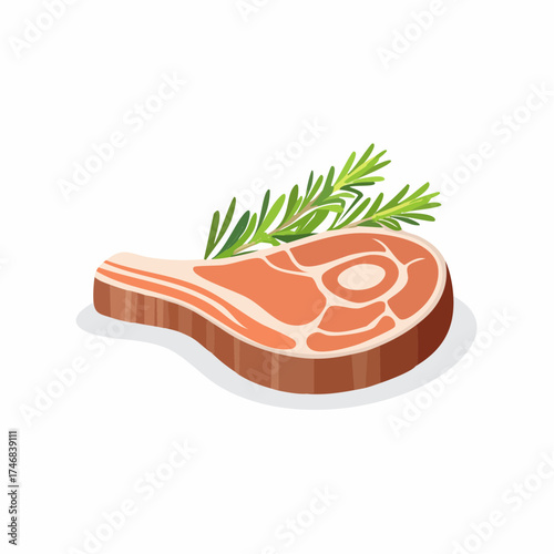 Fresh raw meat cut with aromatic rosemary sprigs, perfect for cooking delicious meals and culinary presentations