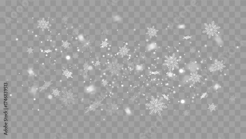 Snow with ice background. Snowfall. Winter Xmas Decoration