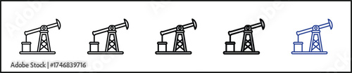 Oil pump icon set outline multiple  icon vector illustrator concept