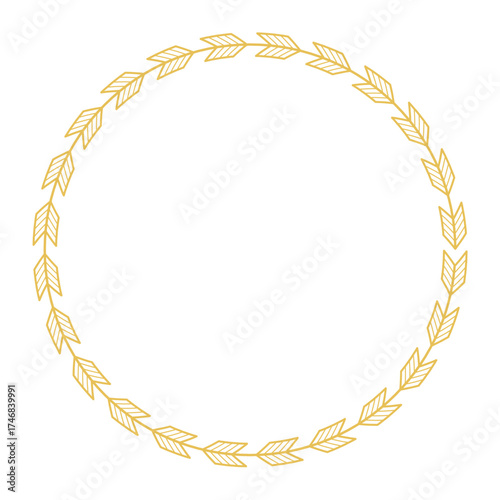 Golden Arrow Wreath Circle Frame Design