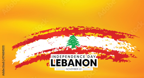 Lebanon Independence Day celebration with waving flag and national pride concept