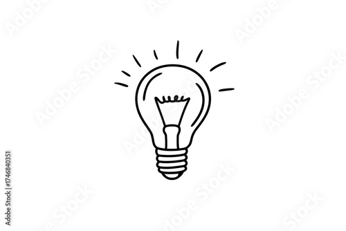 Hand drawn light bulb illuminating the path to innovation creativity and brilliant new ideas a symbol of insight