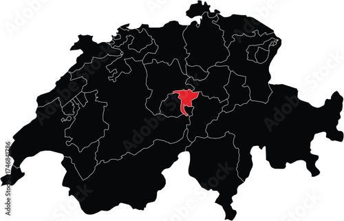 Nidwalden Canton on Switzerland Map