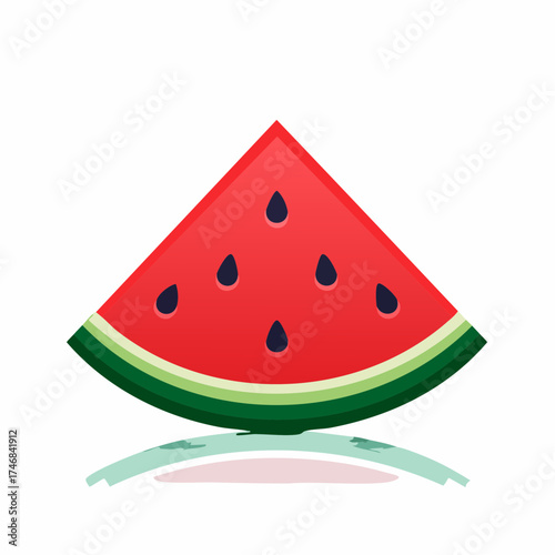 Fresh slice of watermelon, juicy summer fruit illustration for healthy snacks and refreshing treats