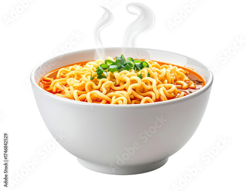 Cup of instant noodles PNG with steam rising