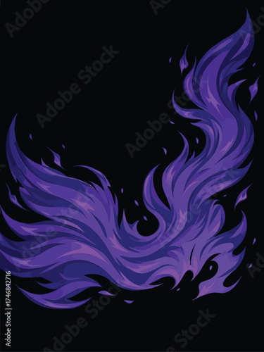 purple flame illustration , cartoon flame tattoe fire