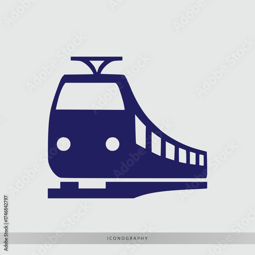Sleek modern train icon symbolizing rapid transit and efficient urban travel, perfect for transportation concepts.