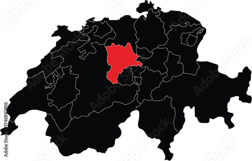  Lucerne Canton on Switzerland Map