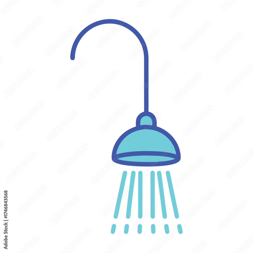 Fototapeta premium Modern shower head dispensing water for a refreshing bathroom experience
