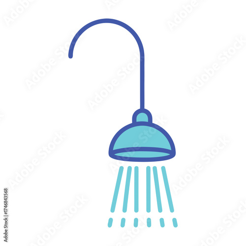 Modern shower head dispensing water for a refreshing bathroom experience