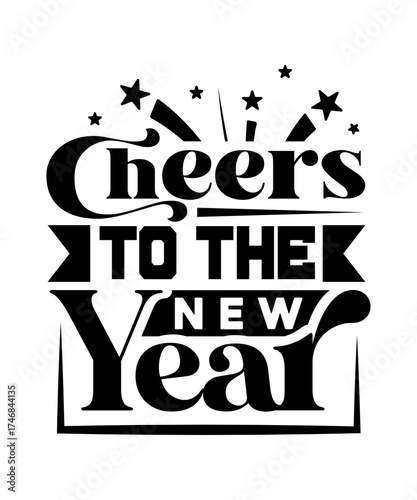 cheers to the new year svg design