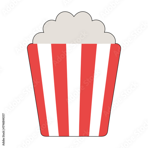 Classic red and white striped popcorn container for movie nights and snacks
