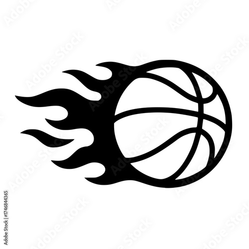 Basketball with Fire Trail Icon