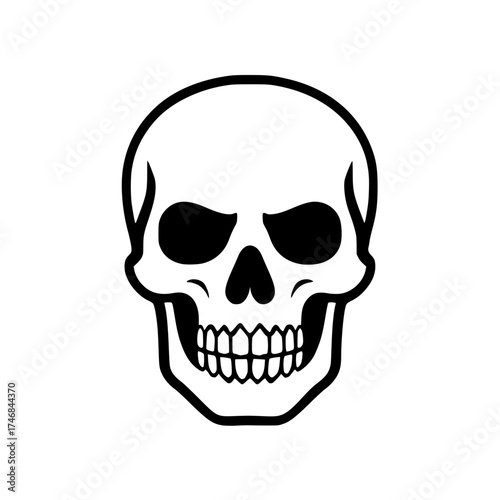 Simple Skull Line Art Icon