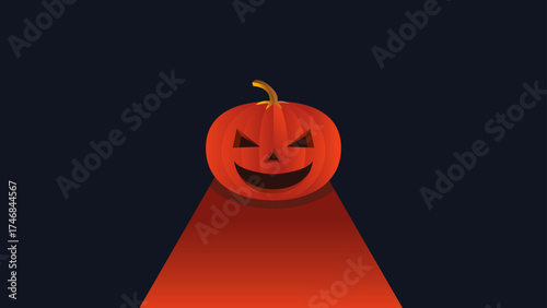 single scary pumpkin front door