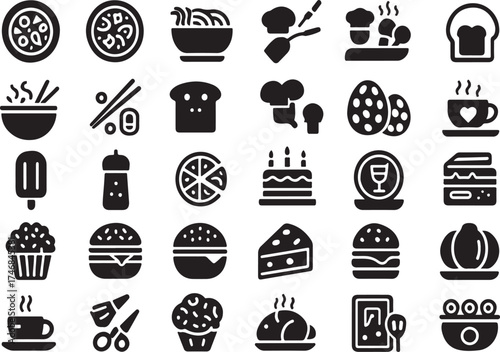 fast food icons, burger icon, pizza slice, fries symbol, hotdog icon, drink cup, cafe logo, snack vector, restaurant icon, food illustration