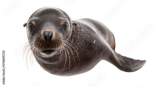 Cute sea lion isolated on transparent background