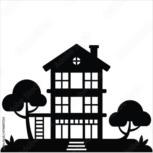 Modern and traditional house silhouette vector collection for architecture and design themes