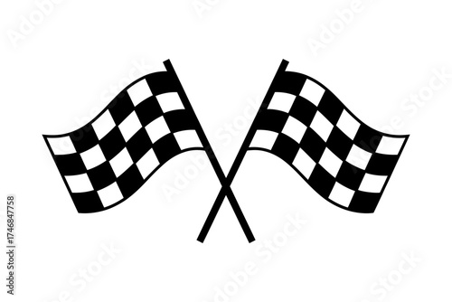 Racing flags waving checkered finish line symbol of victory and speed perfect for motorsport and competition illustrations