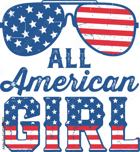All American Girl SVG, 4th of July SVG , Republican Girl SVG , American Flag SVG 