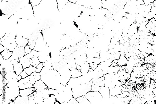 Abstract Distressed crack texture vector design perfect for urban design. grunge wall paint effect pattern, abstract black and white marble surface, broken concrete background, vector illustration