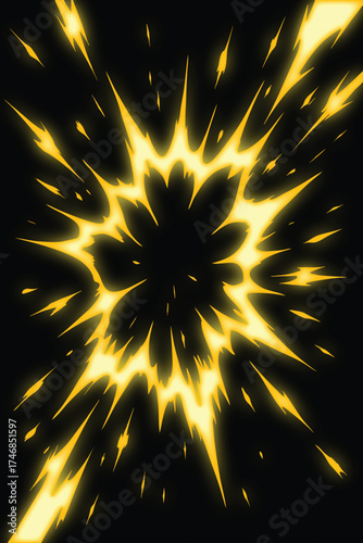 explosion of light anime effect, explosion cartoon 