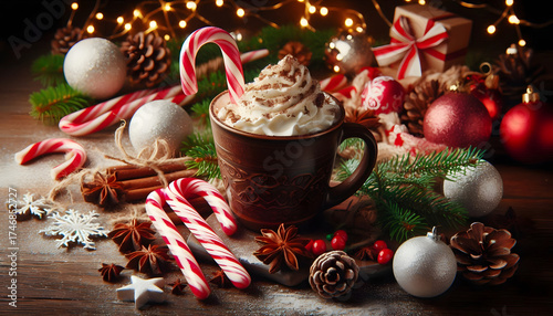 christmas cookies with cocoa