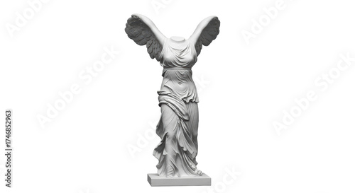 Obraz na płótnie Isolated Winged Victory of Samothrace statue torso, marble sculpture art for cul
