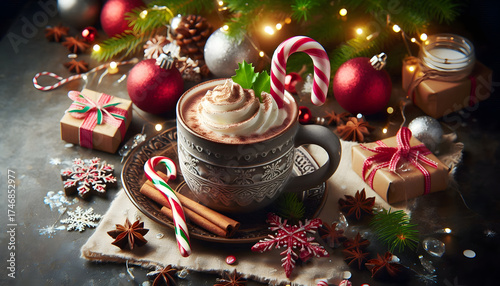 christmas cookies with cocoa