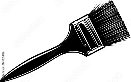 Paint brush vector silhouette illustration isolated on white background
