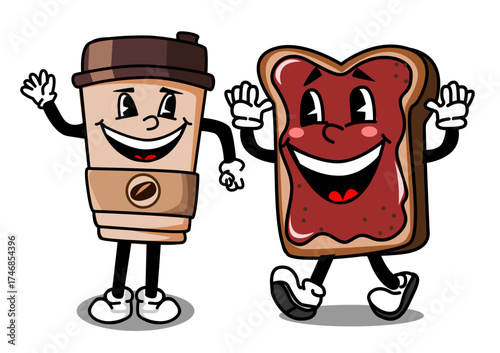 Illustration of two breakfast friends