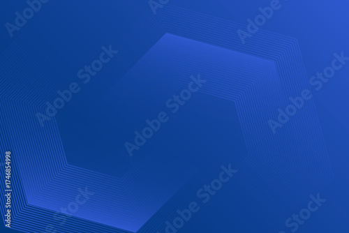 Modern banner blue background with hexagon lines. Vector eps10