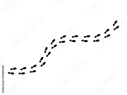 Step Footprints Paths Vector Icon Illustration Isolated on White Background