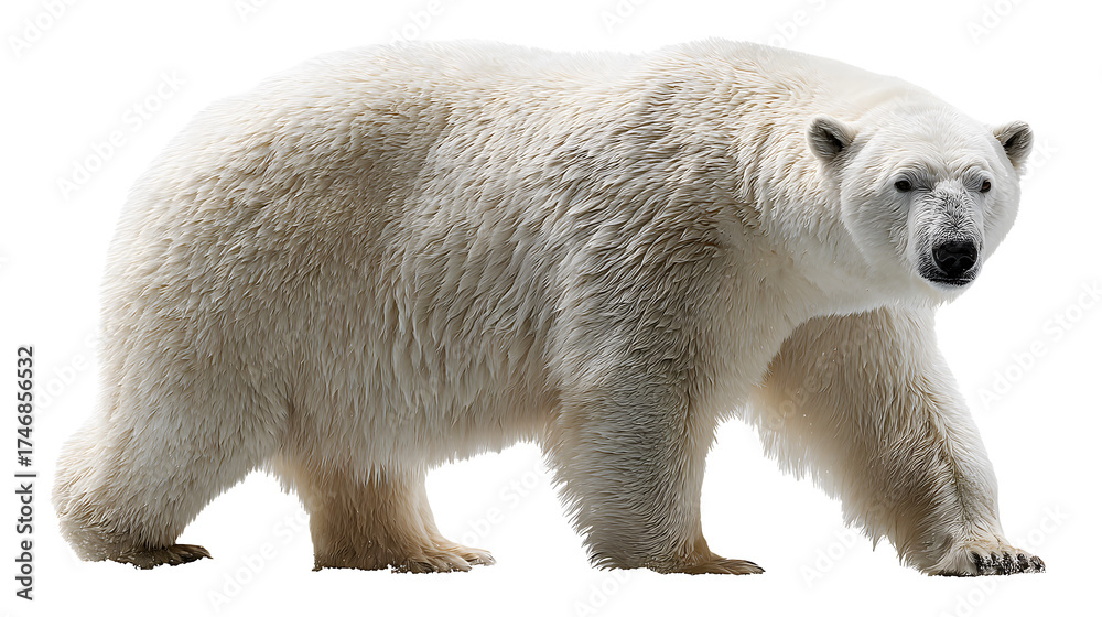 Fototapeta premium Polar bears, isolated transparent background 