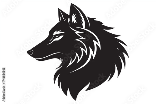 Modern Black and White Lion Vector with Simple Design
