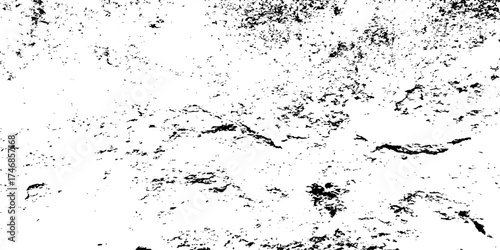 Scratch cracked vintage dusty Splat background. Grunge wall and black and white Dark noise granules Black grainy texture isolated on white background.	
