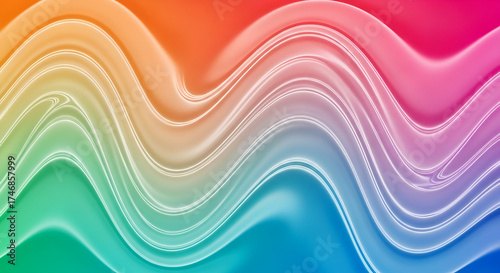 Abstract Smooth Wavy Lines Gradient Colorful Background Illustration Backdrop