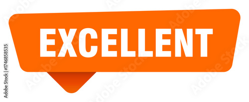 excellent sticker. excellent orange sign isolated on transpatent background