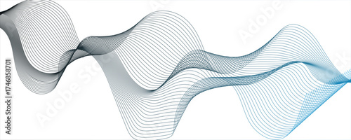 Abstract blue wavy lines background. Modern colorful wavy stylized blend liens. Futuristic technology concept. Vector illustration vector lines wave.Digital frequency track equalizer. 