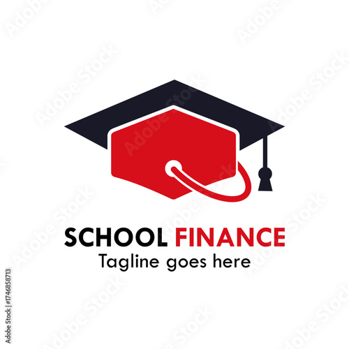 A smart logo combining a graduation cap with a piggy bank. It represents educational finance, student savings, investment, and scholarships. Perfect for financial aid services.
