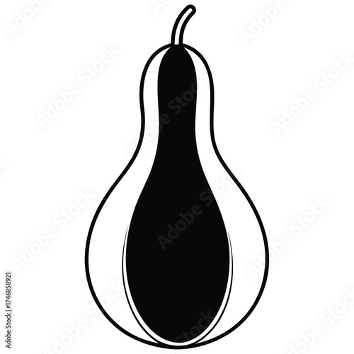 ash gourd vector line art icon