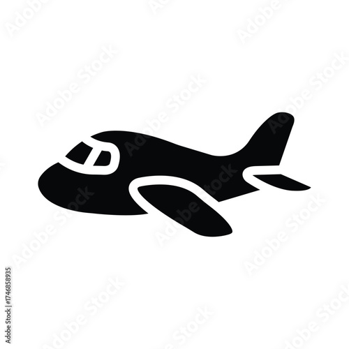 Aircraft displays simplified flight in this black symbol, against white background