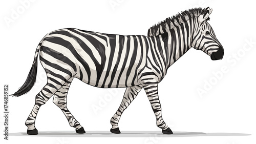zebra isolated on white background