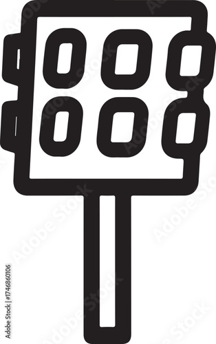 Illustration of a stadium light icon the design features a grid of lights on a pole, ideal for sports, events, and outdoor lighting themes on