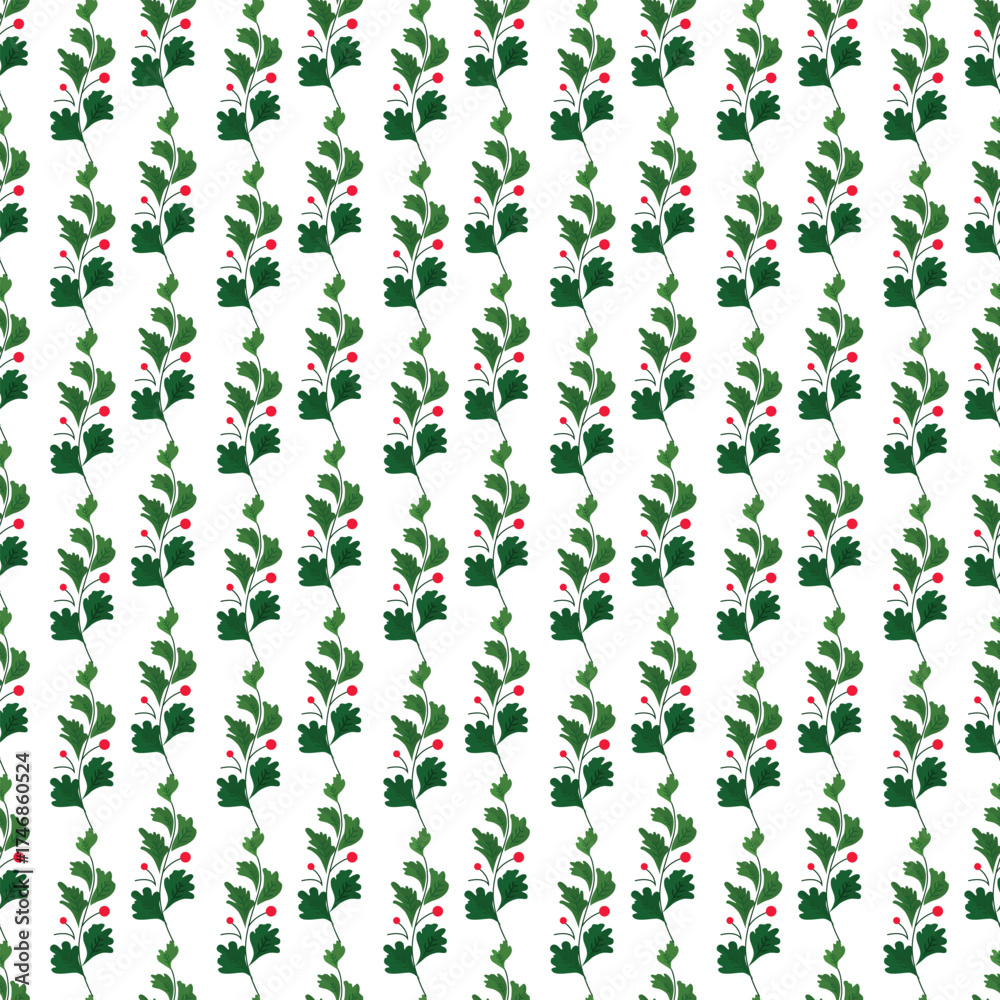 custom made wallpaper toronto digitalHolly Leaf Pattern Wallpaper With Green Vines And Red Berries For Seasonal Decor