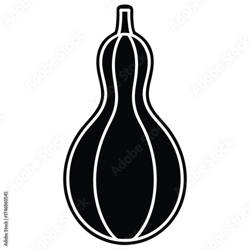 bottle gourd (1) vector line art icon