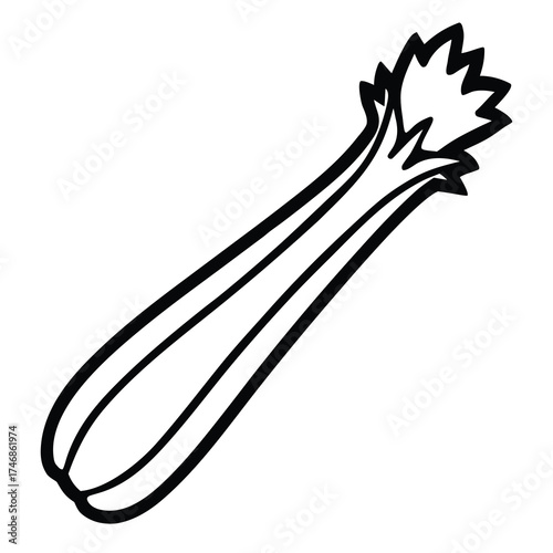 celery stalk vector line art icon